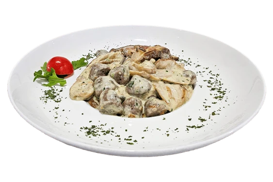 Buckwheat gnocchi with porcini mushrooms