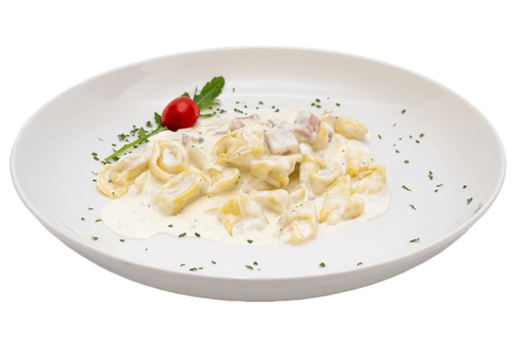 Cream sauce with ham and cheese