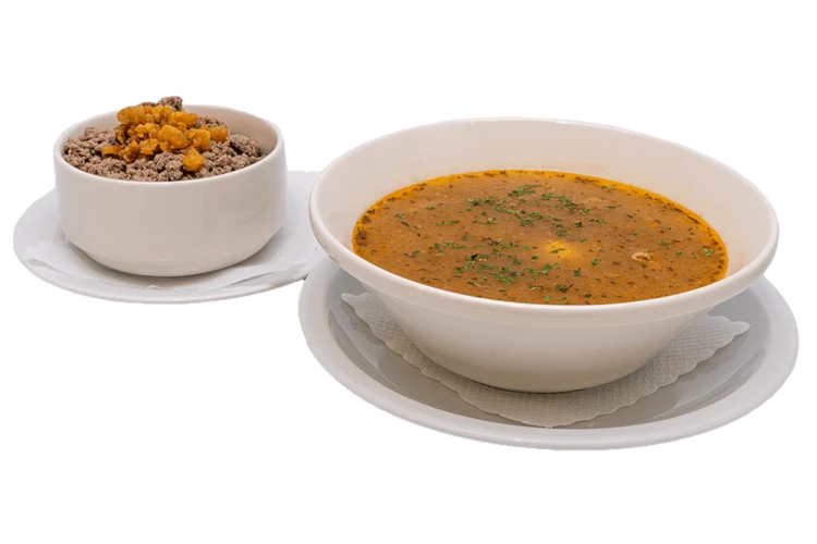 Veal stew with buckwheat spoonbread