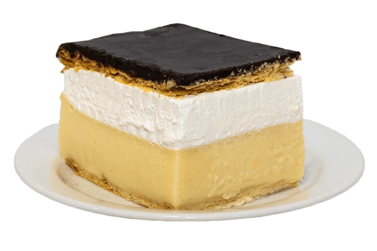 Cream slice with chocolate