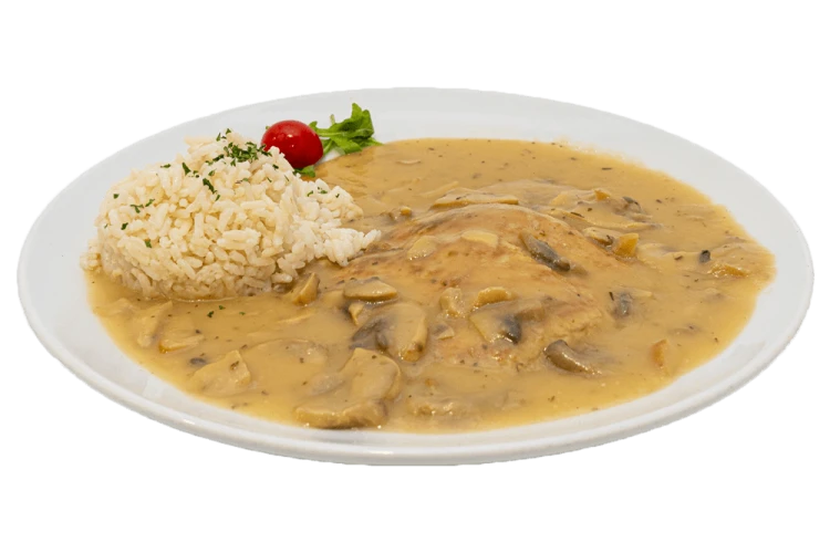 Turkey steak with mushrooms