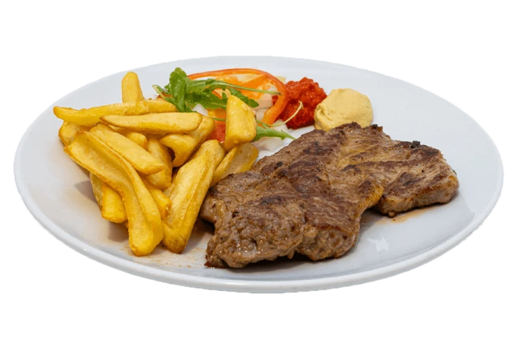 Marinated pork neck on grill